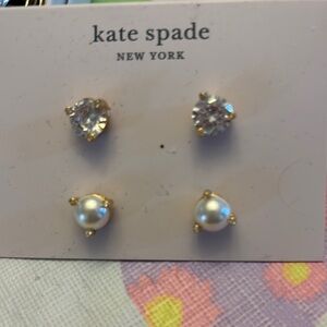 Kate Spade Gold and Pearl Earrings Set